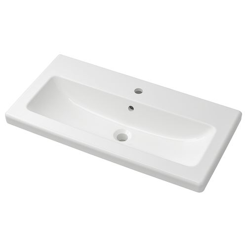 TVALLEN, tekli lavabo, beyaz, 84x43x5 cm