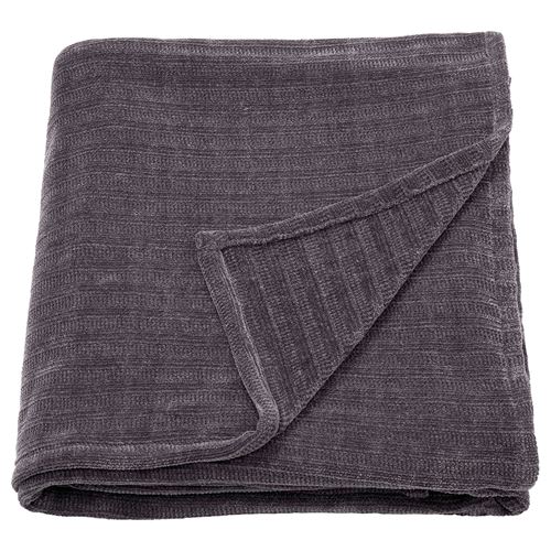 YLVALI, örtü/battaniye, koyu gri, 130x170 cm