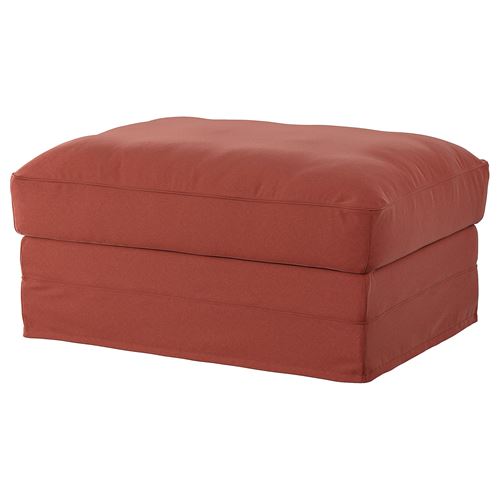 GRÖNLID, cover for footstool with storage, ljungen light red