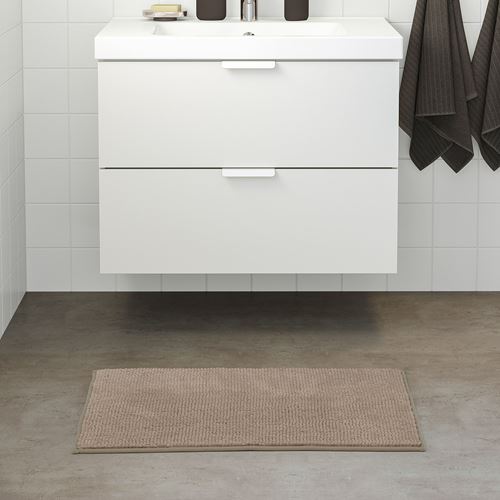 TOFTBO, bath mat, dark beige, 50x80 cm