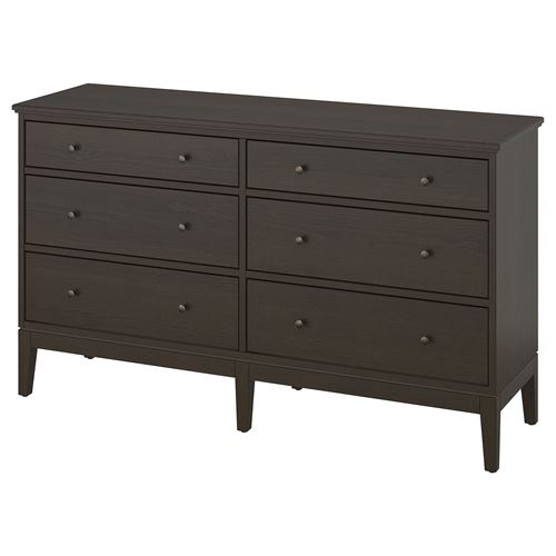 IDANAS, chest of 6 drawers, blackbrown, 162x95 cm