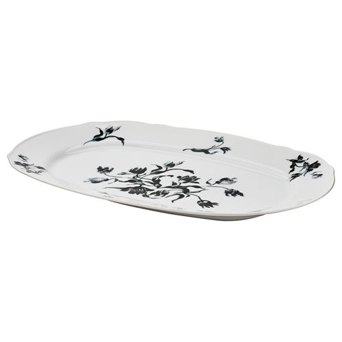 UPPLAGA, servis tabağı, beyaz-desenli, 44x30 cm
