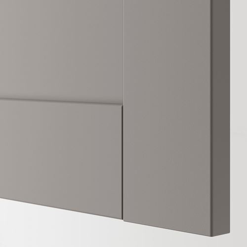 ENHET, kapaklı yüksek dolap, beyaz-gri, 30x30x180 cm