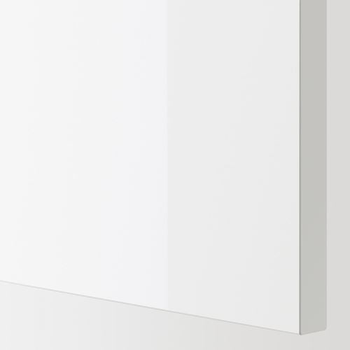 ENHET, duvar dolabı, gri-parlak cila beyaz, 80x15x75 cm