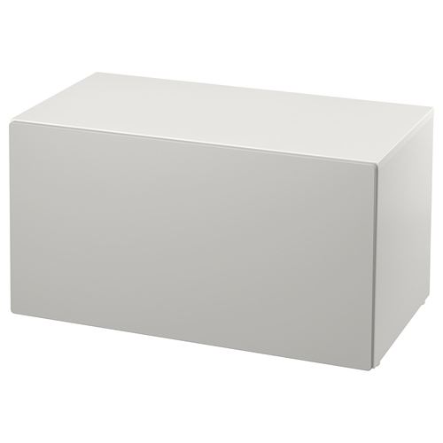 SMASTAD, bench with storage, white/grey, 90x50x48 cm