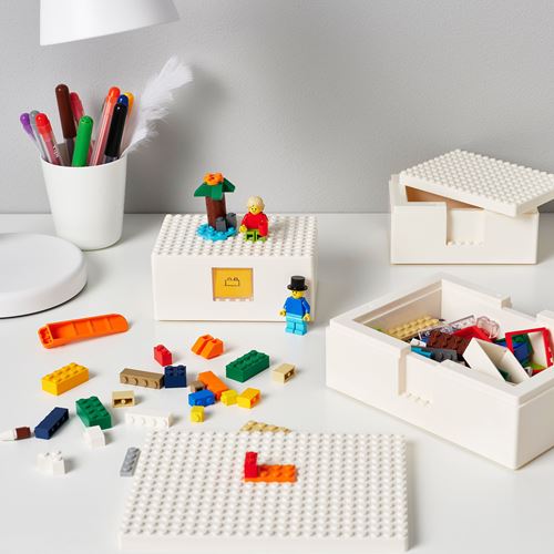 BYGGLEK, kapaklı LEGO® kutu seti, beyaz