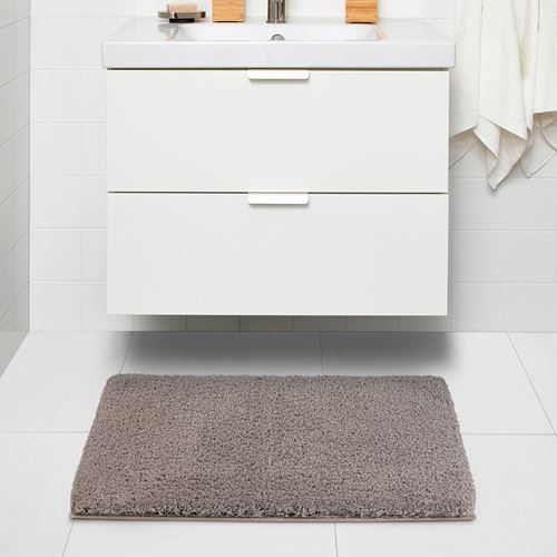ALMTJARN, bath mat, beige, 60x90 cm