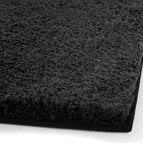 ALMTJARN, bath mat, dark grey, 60x90 cm