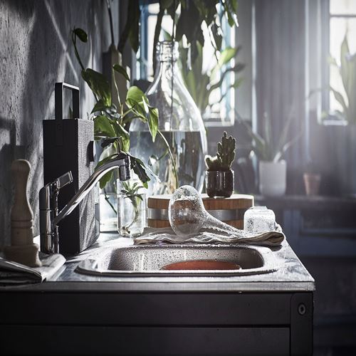 GRILLSKAR, wash-basin cabinet, stainless steel, 172x61 cm