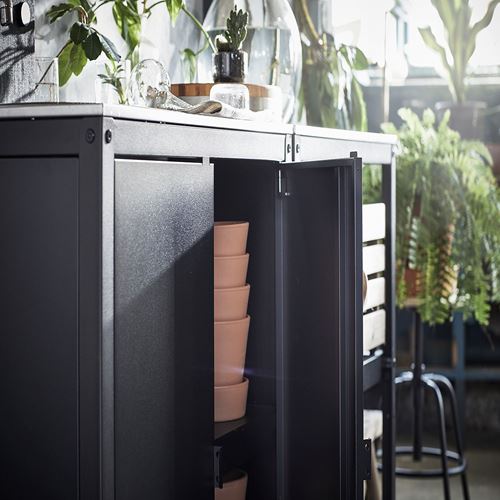 GRILLSKAR, wash-basin cabinet, stainless steel, 172x61 cm