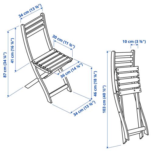 ASKHOLMEN, folding chair, light brown