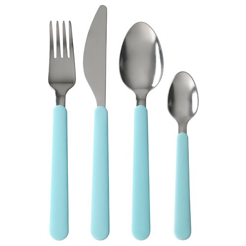UPPHOJD, cutlery set, turquoise