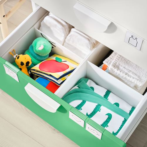 SMASTAD, changing table, white/green