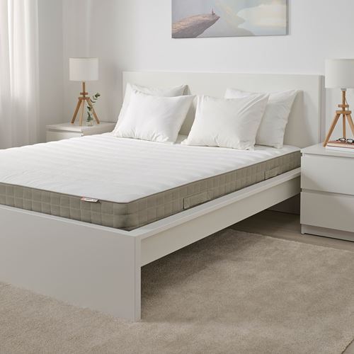 HAMARVIK, double bed mattress, dark beige, 140x200 cm