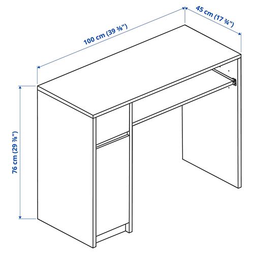 EJLER, çalışma masası, beyaz, 100x45 cm
