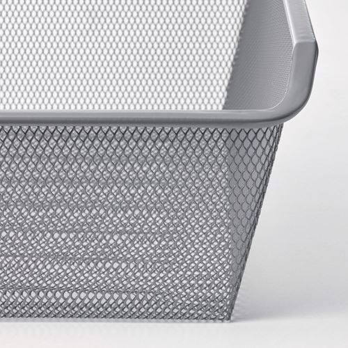KOMPLEMENT, metal basket with pull-out rail, dark grey, 100x35 cm