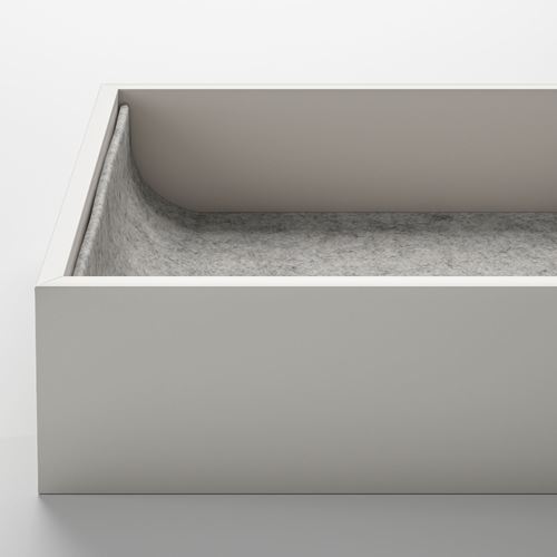 KOMPLEMENT, insert with compartments, light grey, 15x53x5 cm