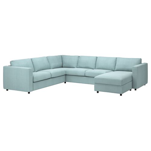VIMLE, 4'lü köşe kanepe ve uzanma koltuğu, saxemara açık mavi