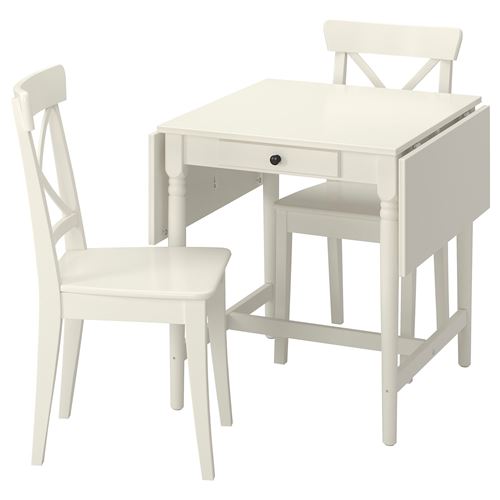 INGATORP/INGOLF, mutfak masası takımı, beyaz-beyaz, 2 sandalyeli