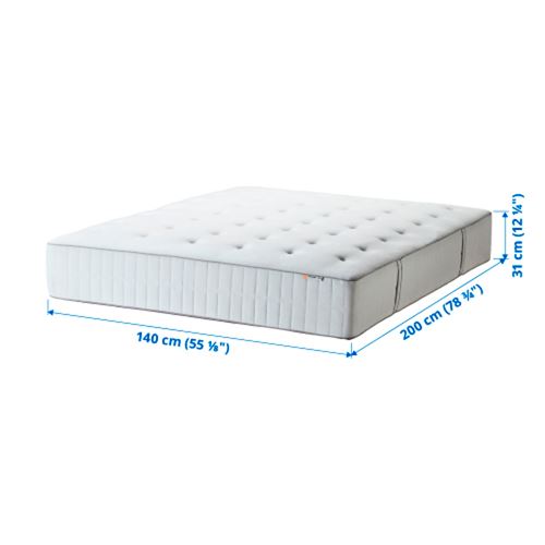 HOKKASEN, double bed mattress, white, 140x200 cm