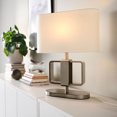 UPPVIND, table lamp, nickel-plated white, 47 cm
