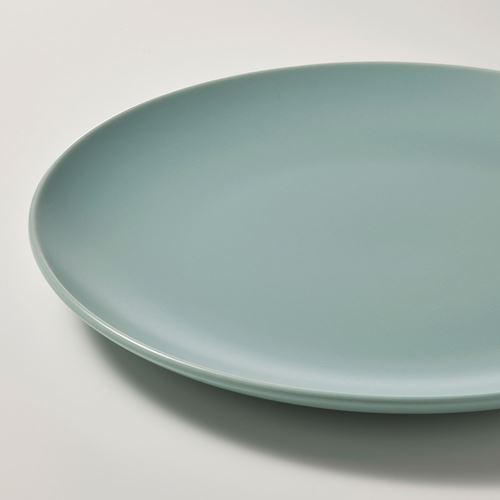FARGKLAR, plate set, light turquoise, 26 cm