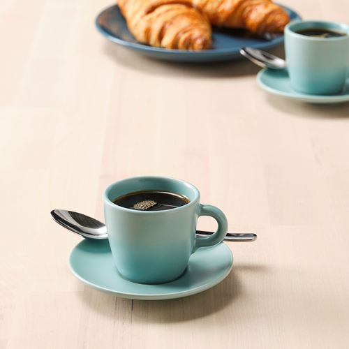 FARGKLAR, coffee cup set, light turquoise, 7 cl