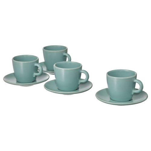 FARGKLAR, coffee cup set, light turquoise, 7 cl