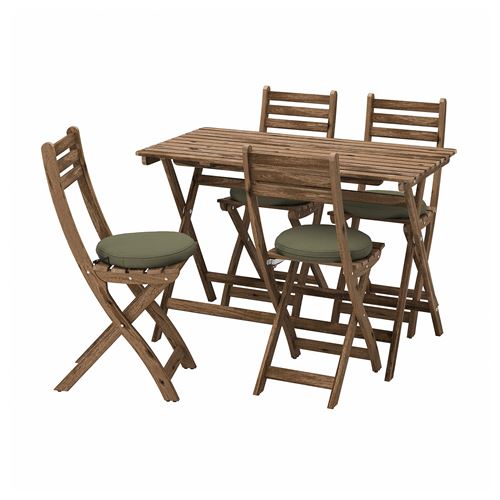 ASKHOLMEN, katlanabilir masa ve sandalye seti, kahverengi