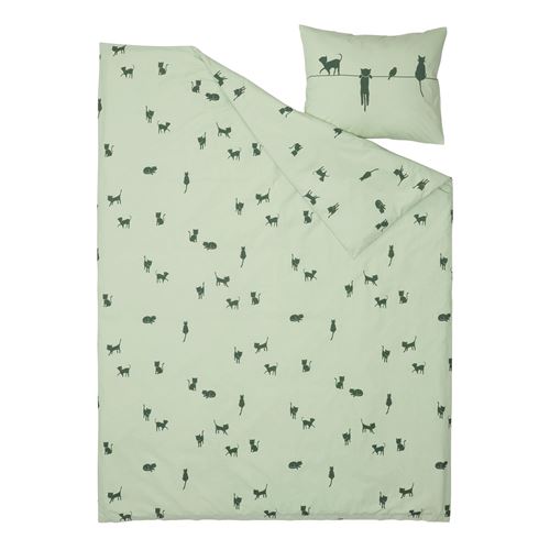 BARNDRÖM, single quilt cover and pillowcase, green, 150x200/50x60 cm
