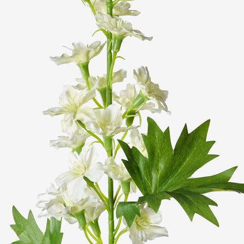 SMYCKA, artificial flower, larkspur/white, 60 cm