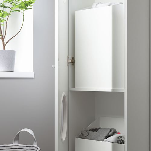 NYSJÖN, yüksek banyo dolabı, beyaz, 105x32x190 cm