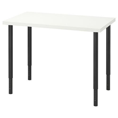 LINNMON/OLOV, çalışma masası, beyaz-siyah, 100x60 cm