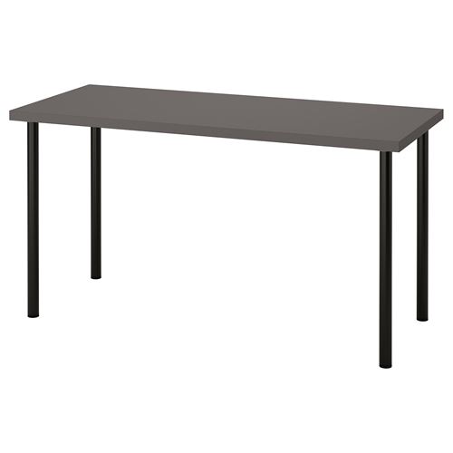 LAGKAPTEN/ADILS, çalışma masası, koyu gri-siyah, 140x60 cm