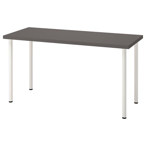 LAGKAPTEN/ADILS, çalışma masası, koyu gri-beyaz, 140x60 cm