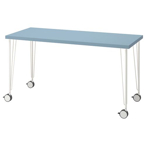 LAGKAPTEN/KRILLE, çalışma masası, açık mavi-beyaz, 140x60 cm