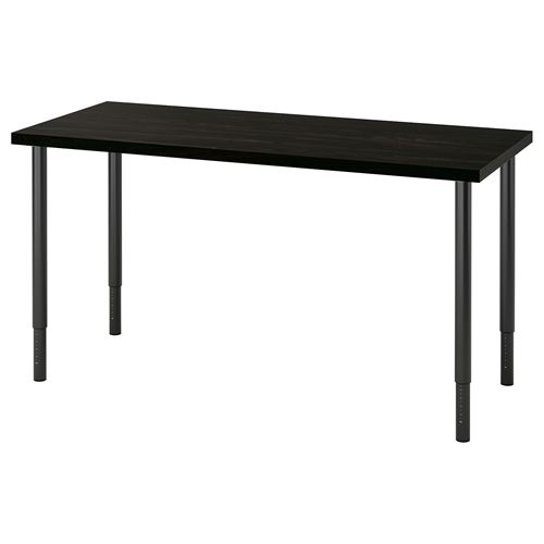 LAGKAPTEN/OLOV, çalışma masası, venge-siyah, 140x60 cm