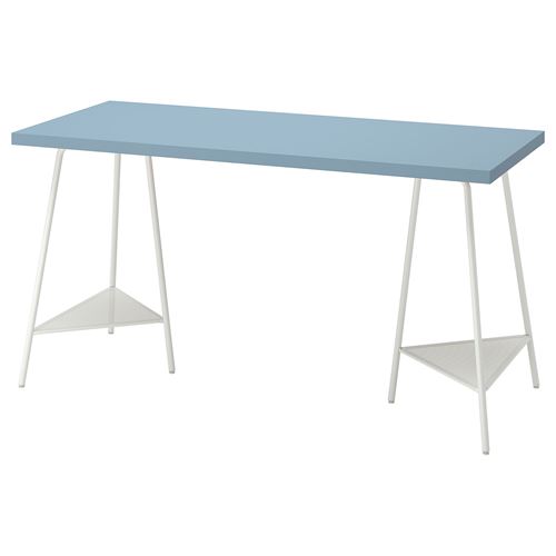 LAGKAPTEN/TILLSLAG, çalışma masası, açık mavi-beyaz, 140x60 cm