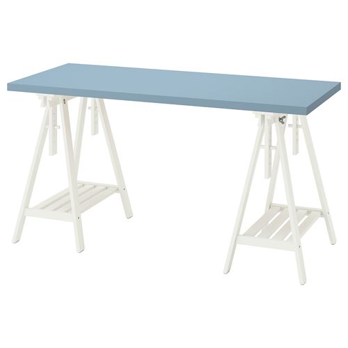 LAGKAPTEN/MITTBACK, çalışma masası, açık mavi-beyaz, 140x60 cm