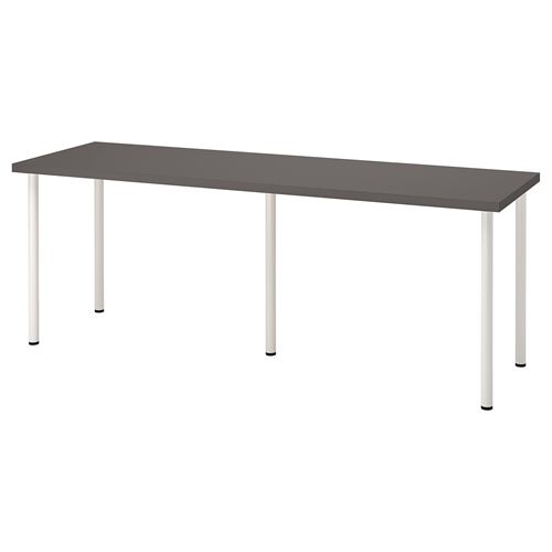 LAGKAPTEN/ADILS, çalışma masası, koyu gri-beyaz, 200x60 cm