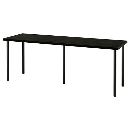 LAGKAPTEN/ADILS, çalışma masası, venge-siyah, 200x60 cm