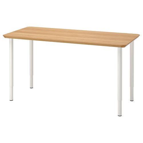 ANFALLARE/OLOV, çalışma masası, bambu-beyaz, 140x65 cm