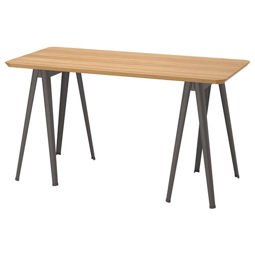 ANFALLARE/NARSPEL, çalışma masası, bambu-gri, 140x65 cm
