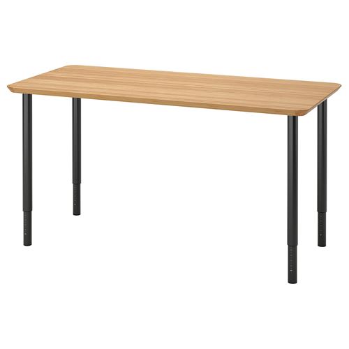 ANFALLARE/OLOV, çalışma masası, bambu-siyah, 140x65 cm