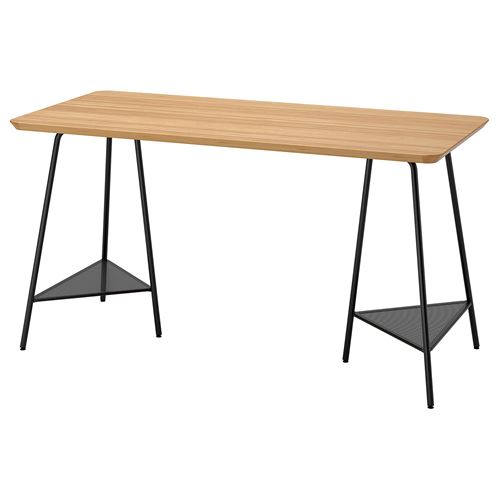 ANFALLARE/TILLSLAG, çalışma masası, bambu-siyah, 140x65 cm
