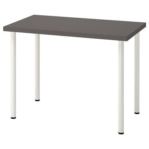 LINNMON/ADILS, çalışma masası, koyu gri-beyaz, 100x60 cm