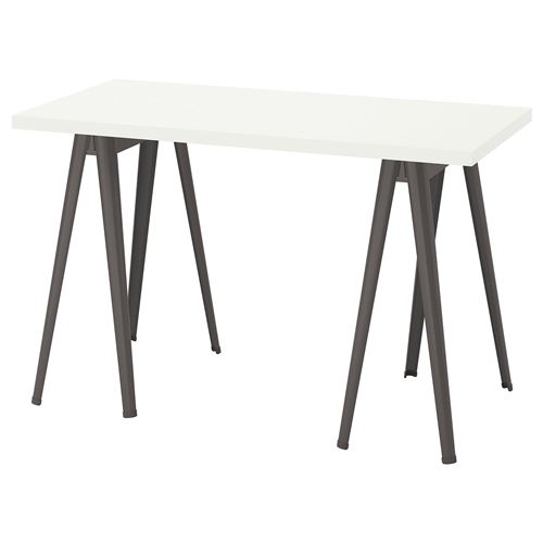 LAGKAPTEN/NARSPEL, çalışma masası, beyaz-koyu gri, 120x60 cm