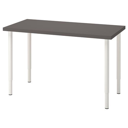LAGKAPTEN/OLOV, çalışma masası, koyu gri-beyaz, 120x60 cm