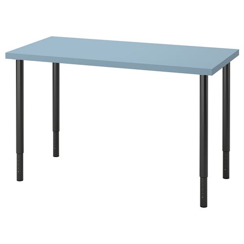 LAGKAPTEN/OLOV, çalışma masası, mavi-siyah, 120x60 cm