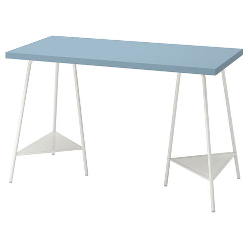 LAGKAPTEN/TILLSLAG, çalışma masası, açık mavi-beyaz, 120x60 cm